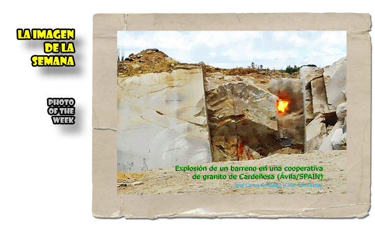 Explosión de un barreno en una cooperativa de granito de Cardeñosa, Ávila